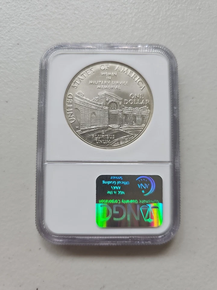 1994W $1 Silver NGC MS70 Women Veterans Dollar 90% Coin Cert# 1766799-056 - Image 2 of 4