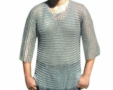 Medieval Aluminum Butted Chainmail Shirt Armor Role Play Costumes 3XL Christmas
