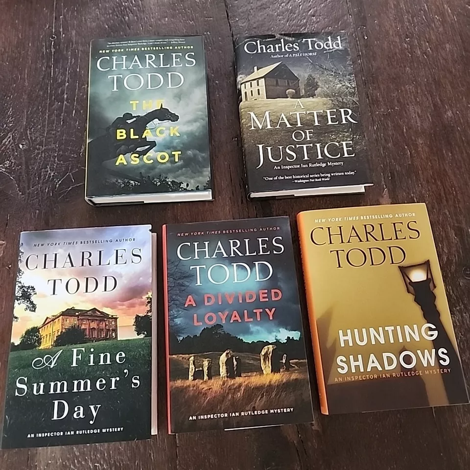 Charles Todd Lot of 5 Inspector Ian Rutledge Mystery Series HC Books Black Ascot - Image 2 of 4