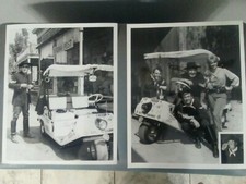 2 original 8x10 B&W F-Troop Forrest Tucker w/ his famous F-Troop golf cart 1966