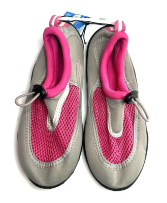 Water Shoes Girl's Non-Slip size M 2/3 PINK Gray Beach Aqua Socks West Loop Kids