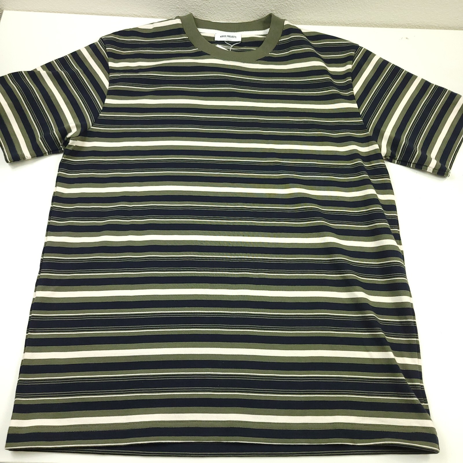 Футболка Norse Projects Johannes Multistripes Tee от Ivy Green Mens Small стоимостью 110 долларов 8090₽