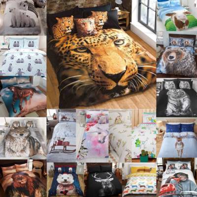 Animal Nurse Pattern Print Duvet Cover Bedding Set
