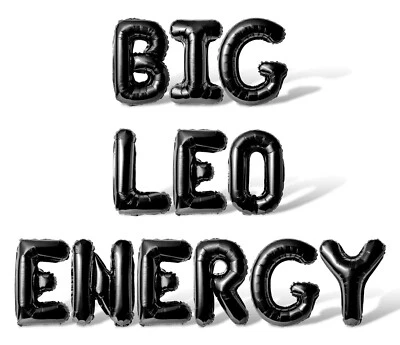 BIG LEO ENERGY Letter Balloon Banner - 10 Color Options - Birthday Party Zodiac - Image 1 of 4