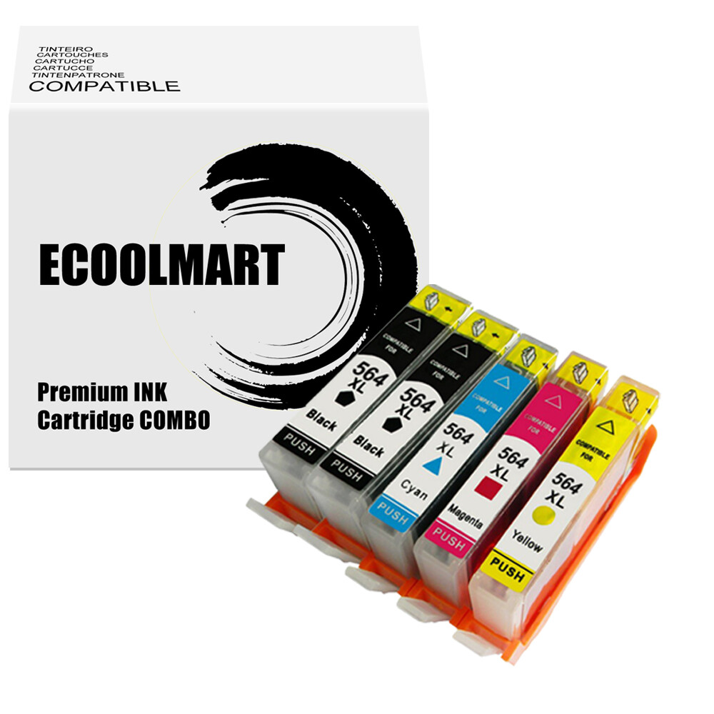 5PK Ink Cartridge replace for HP 564XL Photosmart D5445 C5388 Deskjet 3526