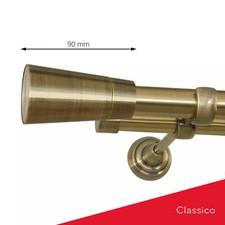 Gardinenstange Vorhangstange 25mm 1-läufig/2-läufig Messing Design Metall