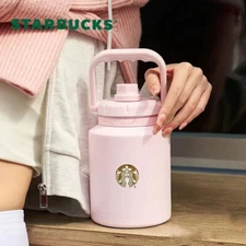 Authentic Starbucks China 2024 Spring Sakura Pink 37oz Handle SS Vacuum Cup