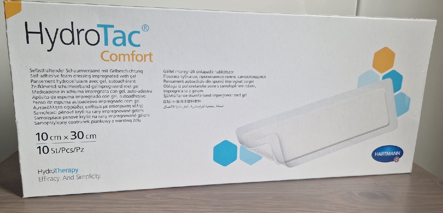 Hartmann HYDROTAC Comfort vendaje de hidrogel, vendaje para heridas, 10 x 30 cm, 10 piezas