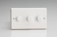 Dimmer White V-Pro Smart Wifi Plastic 120w Max 3-Gang Varilight JQDSM103W