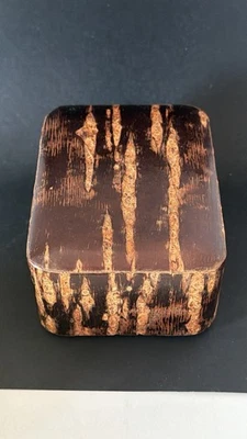 Mikasa Cherry Wood Birch Bark Japanese Box Denshiro Lacquer Vintage Antique - Image 1 of 4