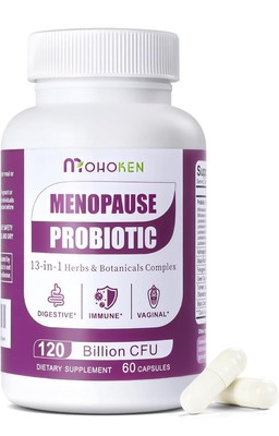 Menopause Supplements for Women, 120 Billion CFU Womens Probiotic, 13-In-1 Herbs