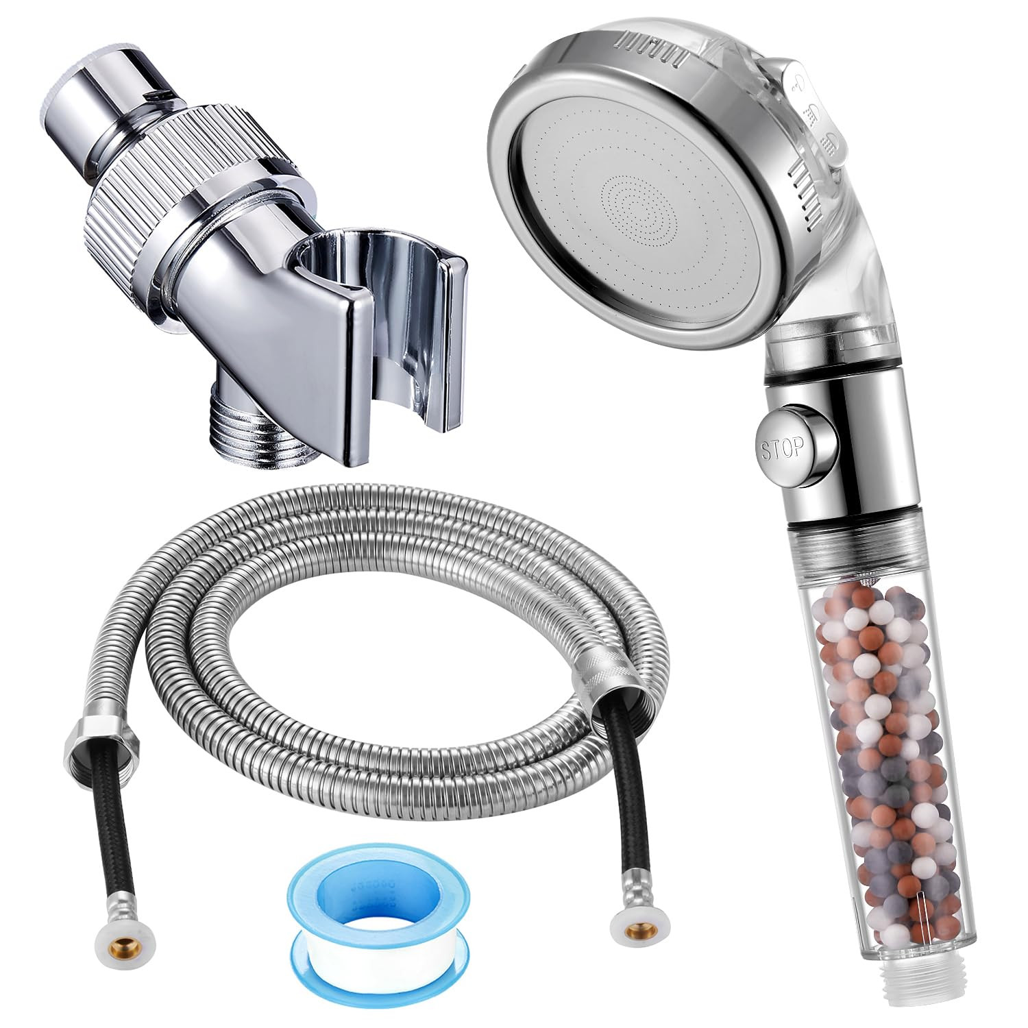 Filtered Shower Head with On Off Water Switch and 3 Modes Shower Spray, Water...