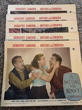 Vintage Movie Lobby Cards (5) "A Medal for Benny" 1945 Dorothy Lamour