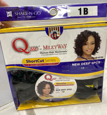 Que Milky Way Shake-N-Go Human Hair 3 piece Mastermix New Deep 1B
