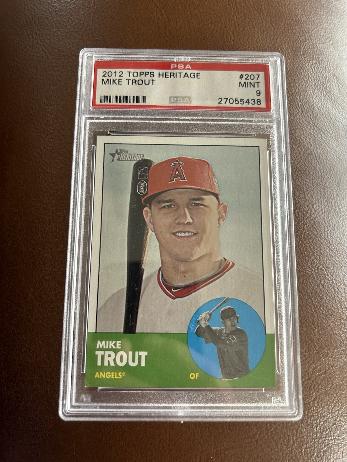 2012 Topps Heritage #207 Mike Trout PSA 9 MINT Los Angeles Angels