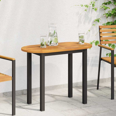 Tischplatte massiv Akazienholz geölt 90 x 45 x 2 cm Öl natur Innen/Außen Schreibtisch