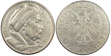 POLAND 1933 10 Zlotych Jan III Sobieski EF