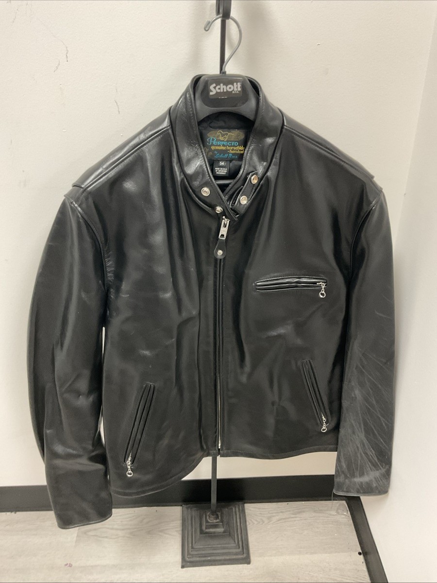 ジャケット・アウター Schott HORSE LEATHER CAFE RACER 641XX Schott 641 Horsehide Cafe Racer Jacket Black | Size 54 Read