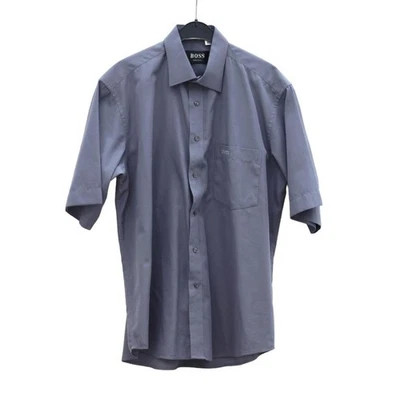 HUGO BOSS Herren Hemd Kurzarm Grau Gr. M 39-40 Freizeithemd - Bild 1 von 2