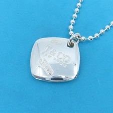 Rara collana Tiffany Co. 1837 grande quadrata in argento Sv925 Um56