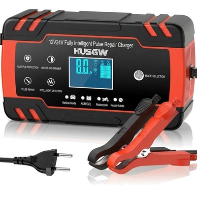 12V 24V 8A Car Battery Charger Intelligent Trickle auto shut-off AGM Gel Lead...