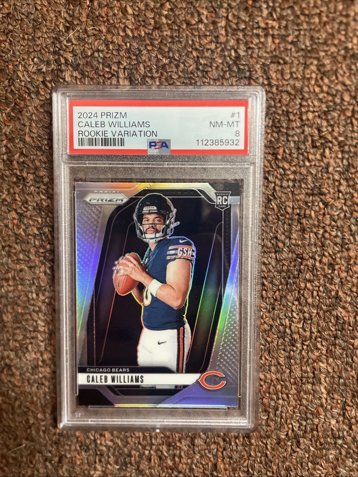 2024 Panini Prizm Caleb Williams Rookie Variations Silver Prizm #1 PSA 8