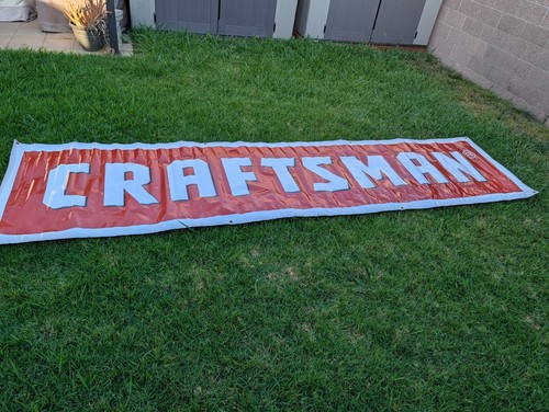 Vintage Sears CRAFTSMAN Banner 12 ft. X 3 ft. Outlaw Late Model Racing Banner