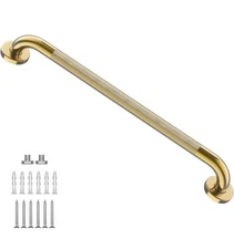 Gold Shower Grab Bar w/Anti-Slip Knurled Grip 36 Inch, Zepolu Wall Mounted Stain