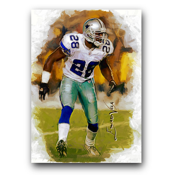 Darren Woodson #3 Art Card Limited 43/50 Edward Vela Signed (Dallas Cowboys)