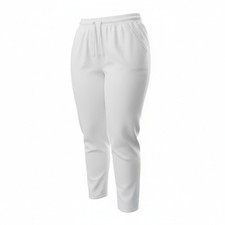 Vintage Separate Issue White Elastic Waist Drawstring Pants With Pockets