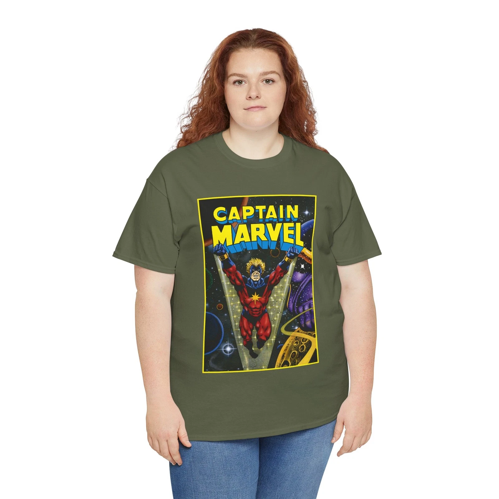 Captain Marvel T-Shirt - Jim Starlin Art - Mar-Vell - Thanos - Marvel Comics
