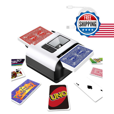 YOOUT Automatic Card Shuffler with Auto & Manual Modes - Quiet, Rechargeable, an