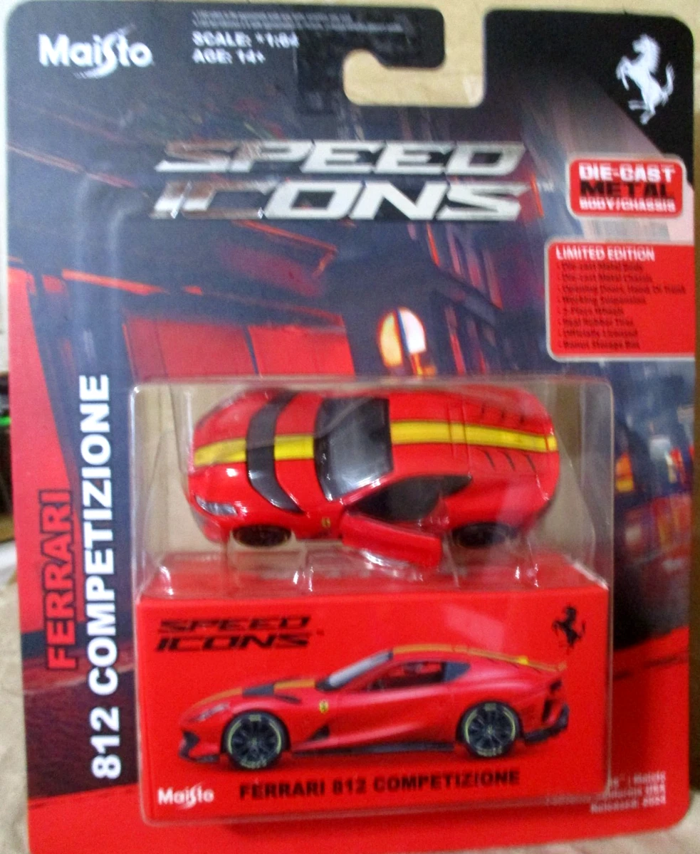 Maisto Speed Icons Ferrari 812 Competizione in Red 1:64 diecast Rubber Tires