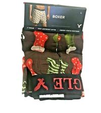 Mens American Eagle Holiday STOCKINGS Boxer Shorts Underwear LARGE Fits 35-38"