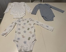 Carter's Striped Cotton Knit Long Sleeve Bodysuit Set 18-24M Snap 3pc