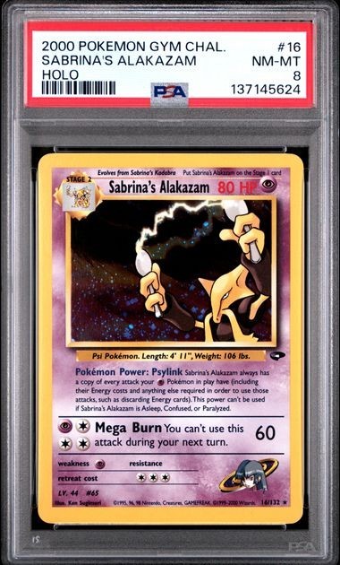 2000 Pokemon Gym Challenge 1st Edition #16 Sabrina's Alakazam PSA 8