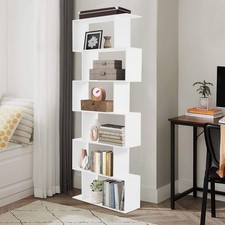 Modern S-shaped Bookshelf 6-tier Bookshelf Modern Geometric Bookcase