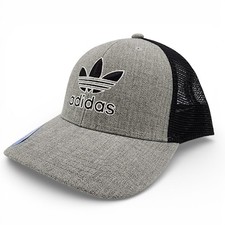 Adidas Originals Icon 2 Hat Heather Grey Black Mesh Back Snapback Logo Cap NEW