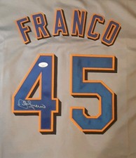 JOHN FRANCO NEW YORK METS AUTOGRAPH JERSEY #45 JSA CERTIFICATION COA