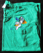 Anvil Vintage 90's DISNEY Promo Embroidered DONALD DUCK Pocket T-Shirt XL