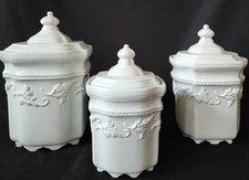 Tracy Porter Millicent's Fancy Canister Set 3 pc. RARE Blue Green #9712270 Mint!