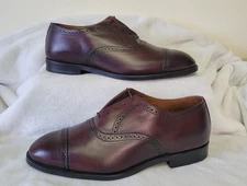 Allen Edmonds Mens Van Ness Burgundy Leather Cap Toe Dress Shoe NWOB Sz 10.5 EEE