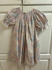 Vtg Homemade Girls Smocked Dress Sz 6