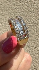 18ct Gold Diamond Ring Super Stunning 2.60ct Channel Set Baguette 