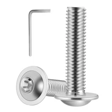 M6-1.0 x 80mm 8 PCS Flanged Button Head Socket Cap Bolts Screws, Stainless St...