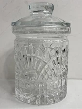 Vintage Godinger Shannon Crystal Biscuit Jar Barrel w/ Lid