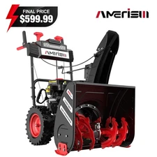 Amerisun 26" Self Propelled Gas Snow Blower, 212cc 4-Cycle, Electric Start, New