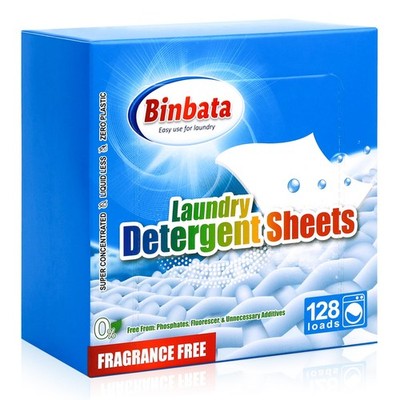 Binbata Laundry Detergent Sheets, Up To 128 Loads Hypoallergenic Eco-Friendly...