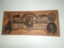 $100  1863 "Fake" Lucy Pickens Confederate currency reproduction