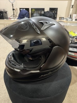 Arai RX-Q Black Large Helmet with Visor. Small Scratch Occurred During Transport